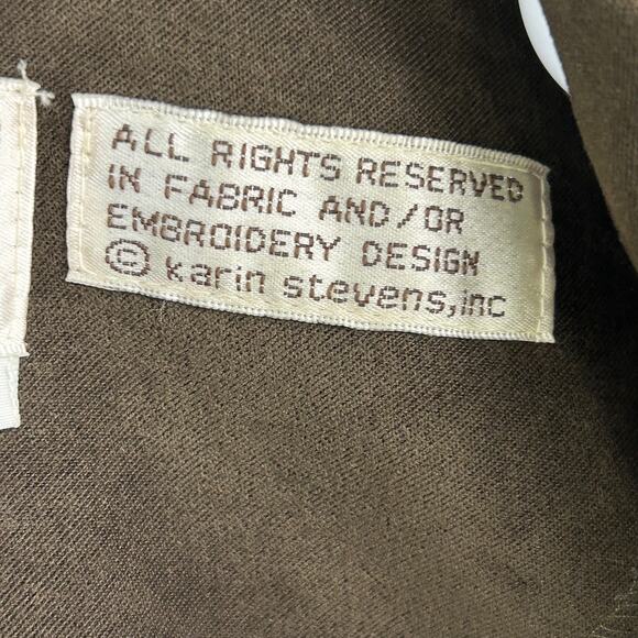 Karin Stevens Vintage 1990's? Blazer Jacket Army Green Zip Up Size 8 - Picture 7 of 10